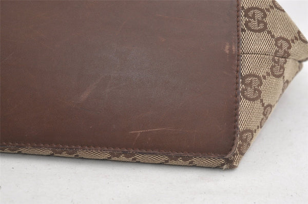 Authentic GUCCI Vintage Shoulder Tote Bag GG Canvas Leather 31243 Brown 4892K