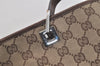 Authentic GUCCI Vintage Shoulder Tote Bag GG Canvas Leather 31243 Brown 4892K