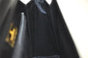 Authentic GIVENCHY Vintage Leather Hand Bag Purse Black 4893I