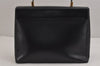 Authentic Salvatore Ferragamo Gancini Leather 2Way Shoulder Hand Bag Black 4893J