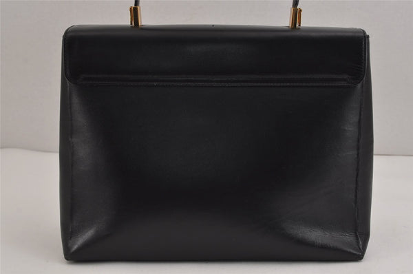 Authentic Salvatore Ferragamo Gancini Leather 2Way Shoulder Hand Bag Black 4893J