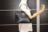 Authentic Salvatore Ferragamo Gancini Leather 2Way Shoulder Hand Bag Black 4893J