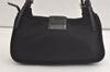 Authentic FENDI Shoulder Hand Bag Purse Jersey Leather Black 4894K