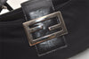 Authentic FENDI Shoulder Hand Bag Purse Jersey Leather Black 4894K