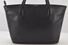 Authentic Salvatore Ferragamo Gancini Leather Tote Hand Bag Black 4895K