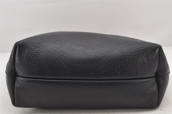 Authentic Salvatore Ferragamo Gancini Leather Tote Hand Bag Black 4895K