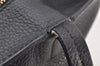 Authentic Salvatore Ferragamo Gancini Leather Tote Hand Bag Black 4895K