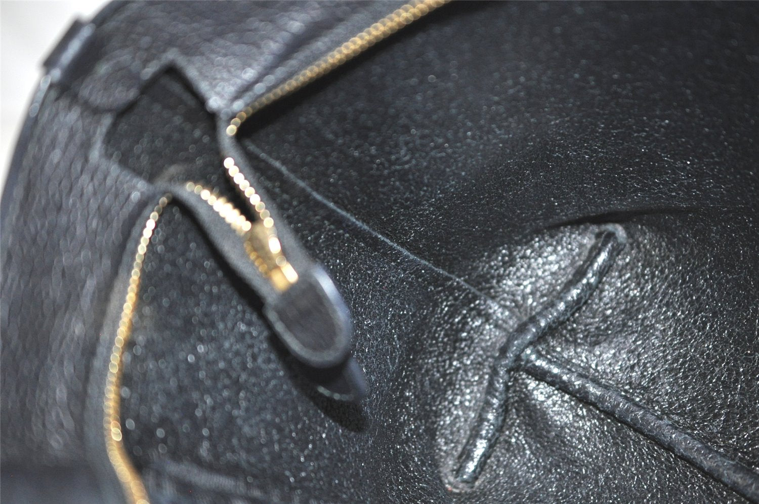 Authentic Salvatore Ferragamo Gancini Leather Tote Hand Bag Black 4895K