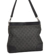 Authentic GUCCI Vintage Shoulder Bag Purse GG Canvas Leather 143745 Black 4896J