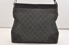 Authentic GUCCI Vintage Shoulder Bag Purse GG Canvas Leather 143745 Black 4896J