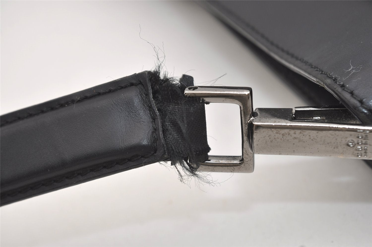 Authentic GUCCI Vintage Shoulder Bag Purse GG Canvas Leather 143745 Black 4896J