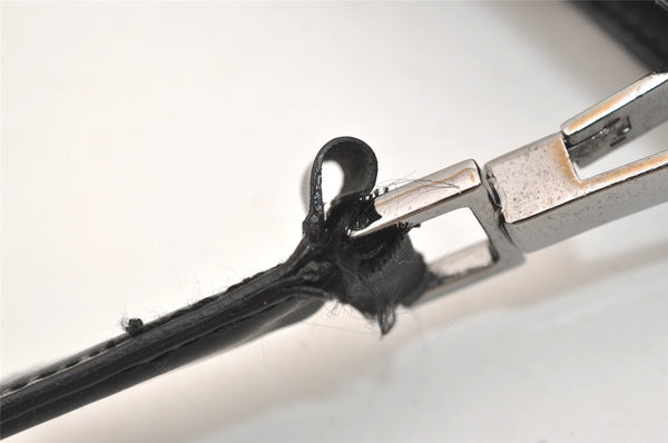 Authentic GUCCI Vintage Shoulder Bag Purse GG Canvas Leather 143745 Black 4896J