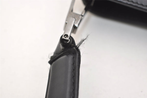 Authentic GUCCI Vintage Shoulder Bag Purse GG Canvas Leather 143745 Black 4896J