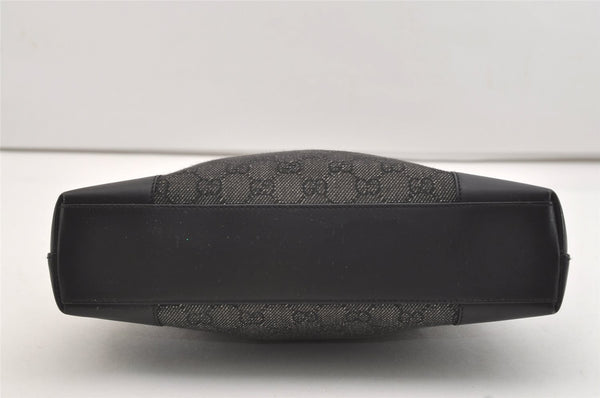 Authentic GUCCI Vintage Shoulder Bag Purse GG Canvas Leather 143745 Black 4896J