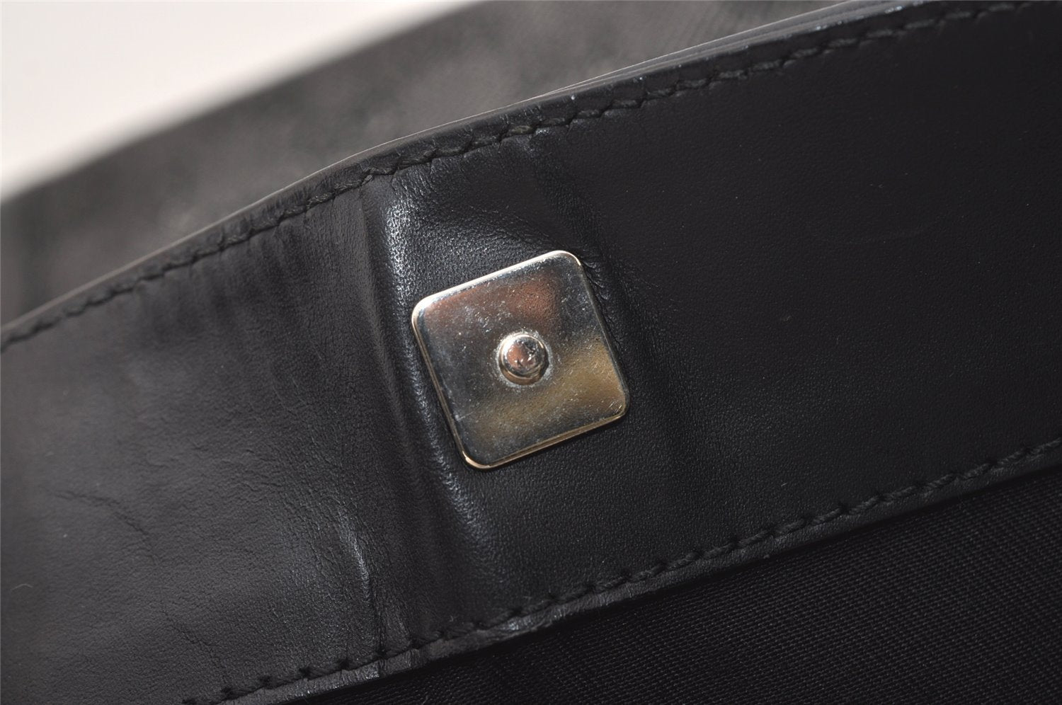 Authentic GUCCI Vintage Shoulder Bag Purse GG Canvas Leather 143745 Black 4896J