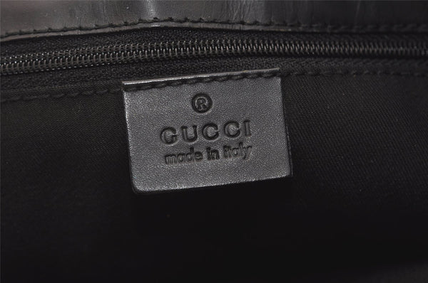 Authentic GUCCI Vintage Shoulder Bag Purse GG Canvas Leather 143745 Black 4896J