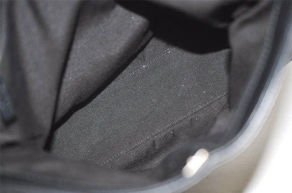 Authentic GUCCI Vintage Shoulder Bag Purse GG Canvas Leather 143745 Black 4896J