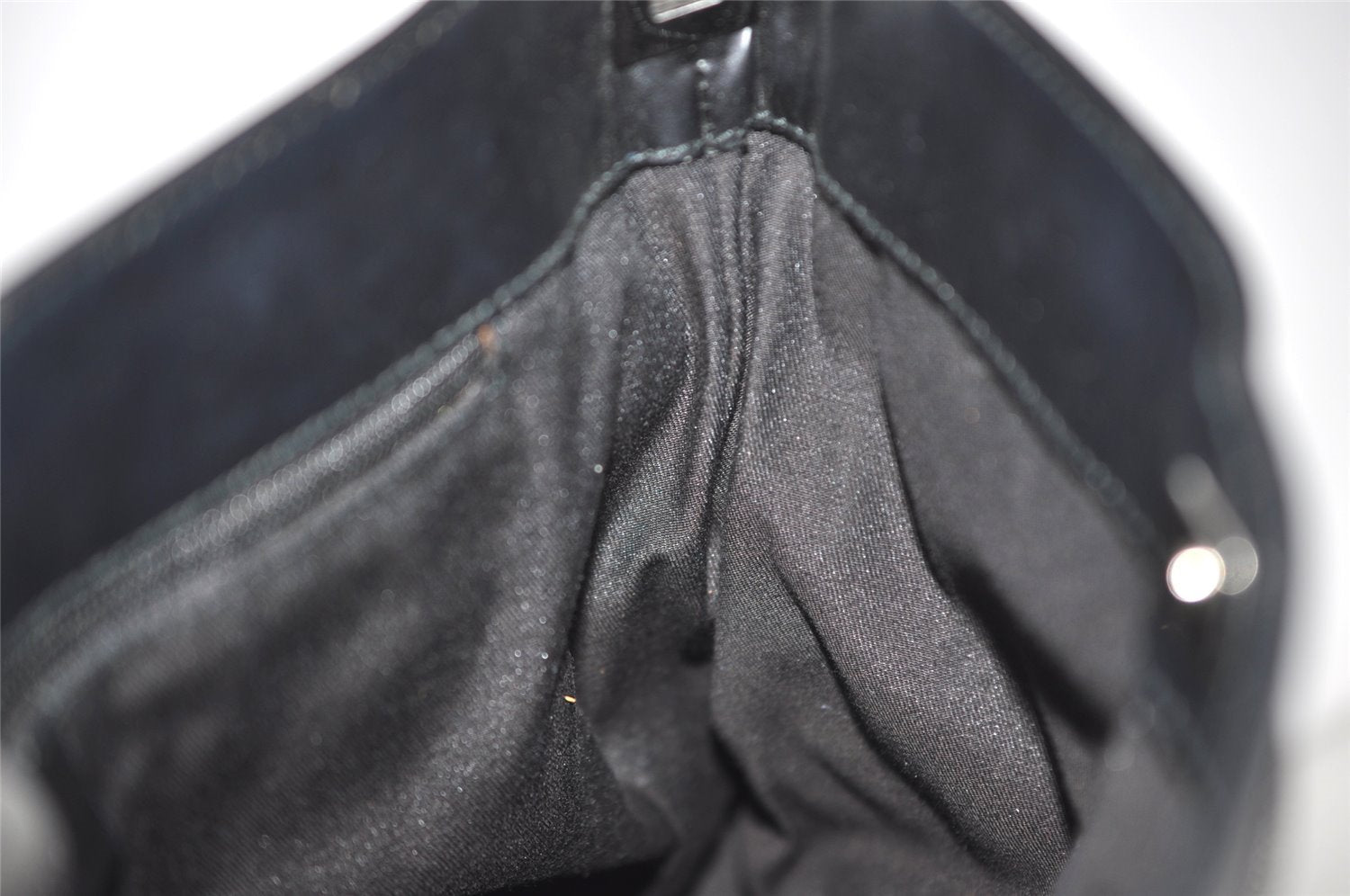 Authentic GUCCI Vintage Shoulder Bag Purse GG Canvas Leather 143745 Black 4896J