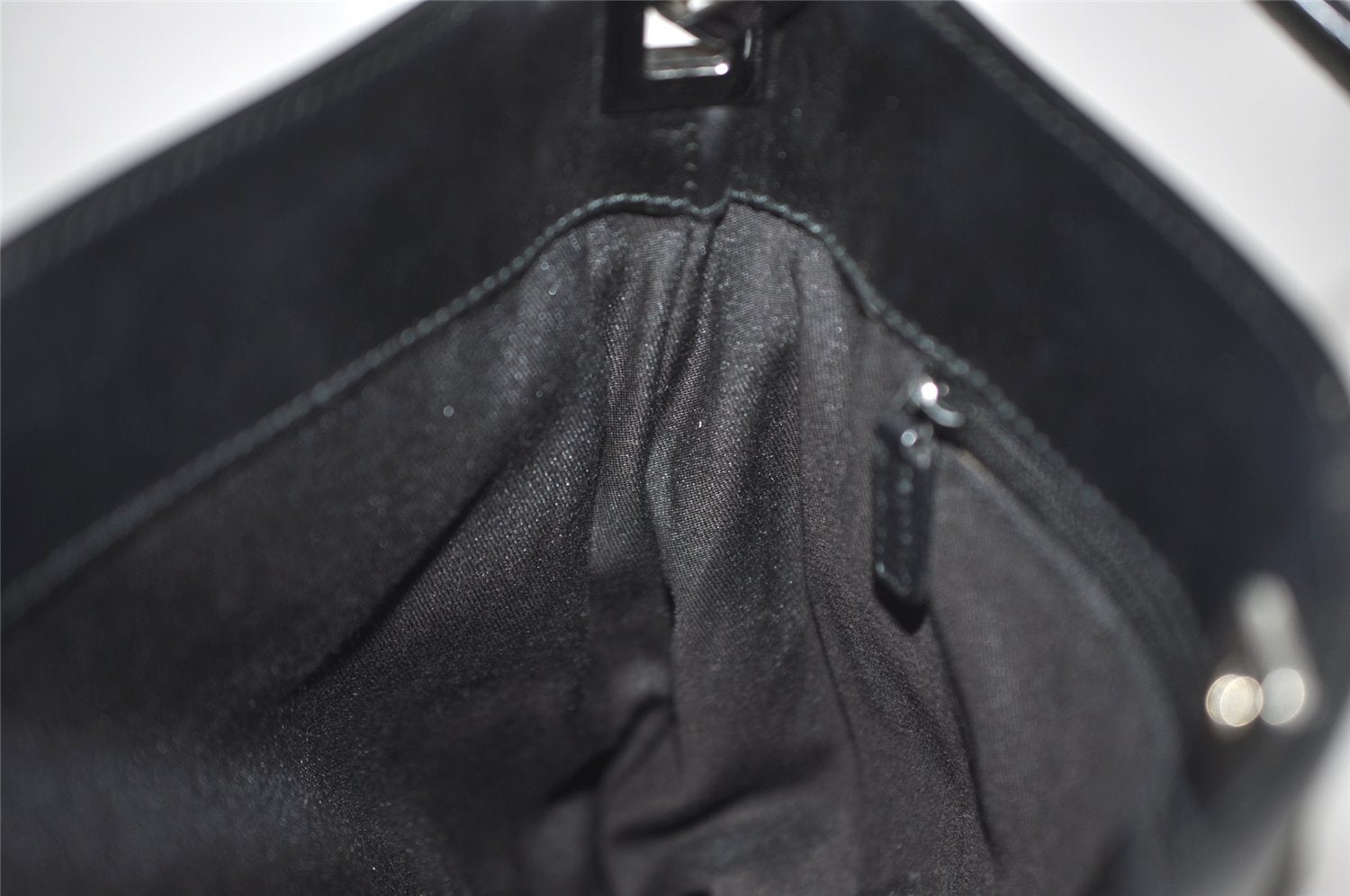 Authentic GUCCI Vintage Shoulder Bag Purse GG Canvas Leather 143745 Black 4896J