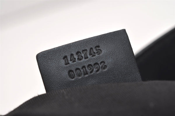 Authentic GUCCI Vintage Shoulder Bag Purse GG Canvas Leather 143745 Black 4896J