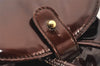 Authentic GUCCI Vintage Bamboo Drawstring Backpack Purse Enamel Brown 4896K
