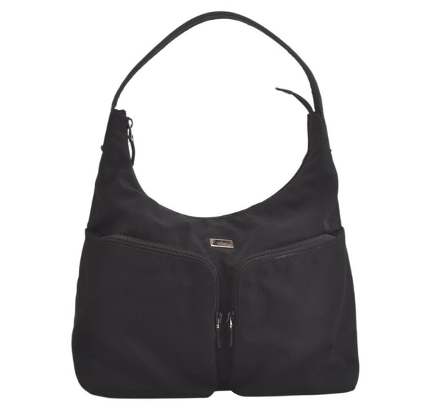 Authentic GUCCI Vintage Shoulder Hand Bag Nylon Leather 0013380 Black  4897K
