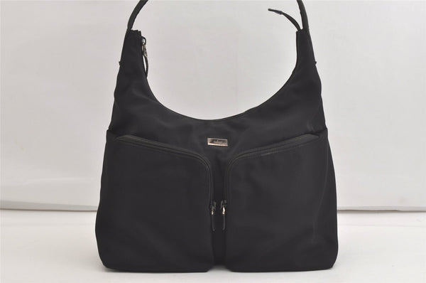 Authentic GUCCI Vintage Shoulder Hand Bag Nylon Leather 0013380 Black  4897K