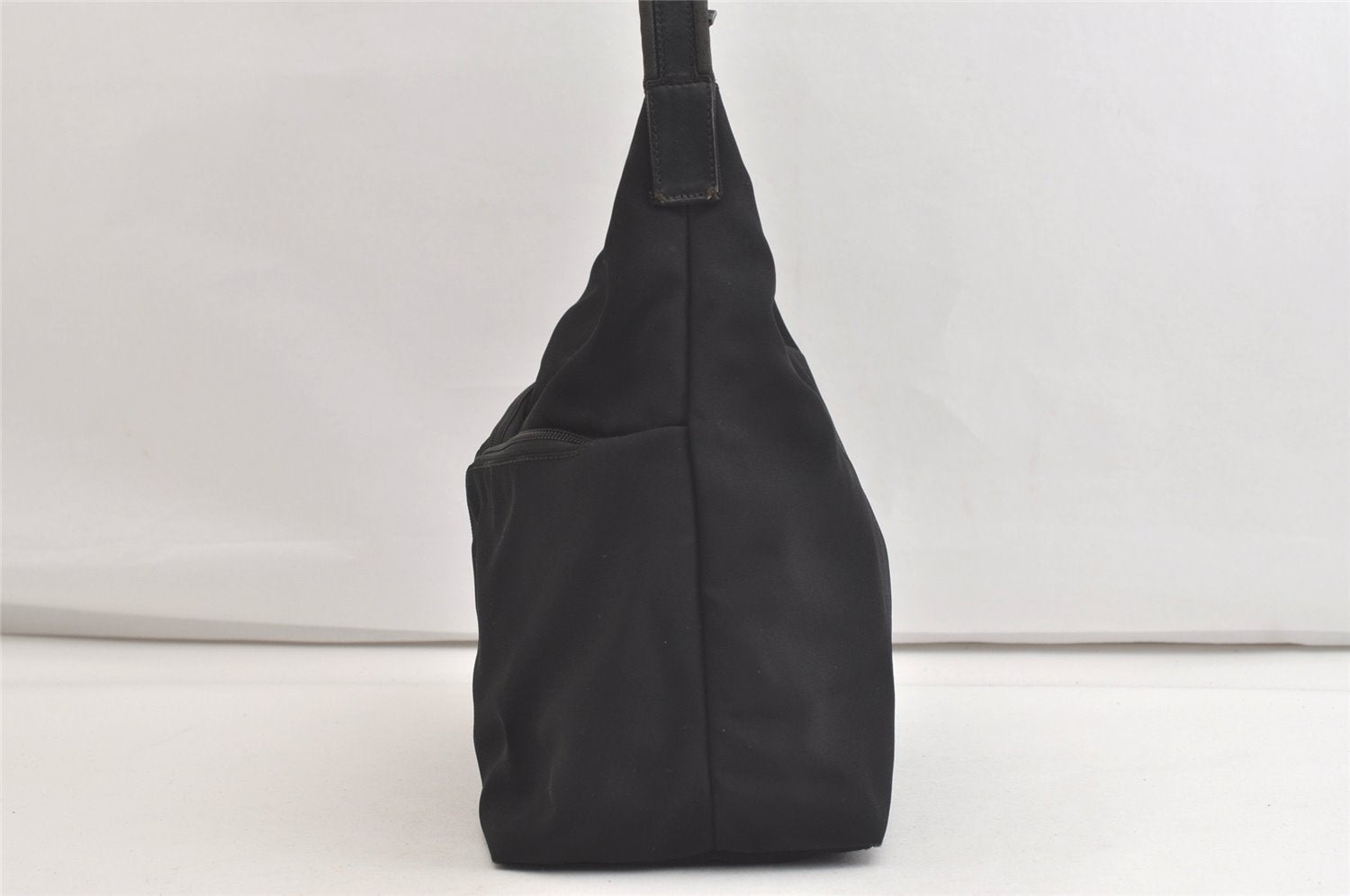 Authentic GUCCI Vintage Shoulder Hand Bag Nylon Leather 0013380 Black  4897K