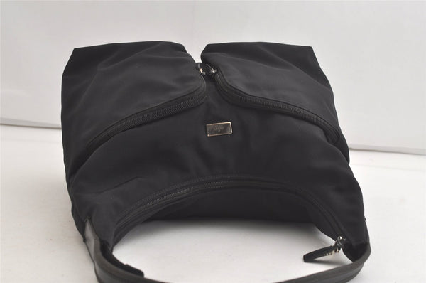 Authentic GUCCI Vintage Shoulder Hand Bag Nylon Leather 0013380 Black  4897K