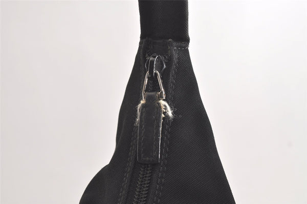 Authentic GUCCI Vintage Shoulder Hand Bag Nylon Leather 0013380 Black  4897K