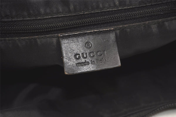 Authentic GUCCI Vintage Shoulder Hand Bag Nylon Leather 0013380 Black  4897K
