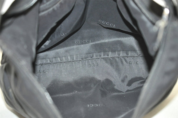 Authentic GUCCI Vintage Shoulder Hand Bag Nylon Leather 0013380 Black  4897K