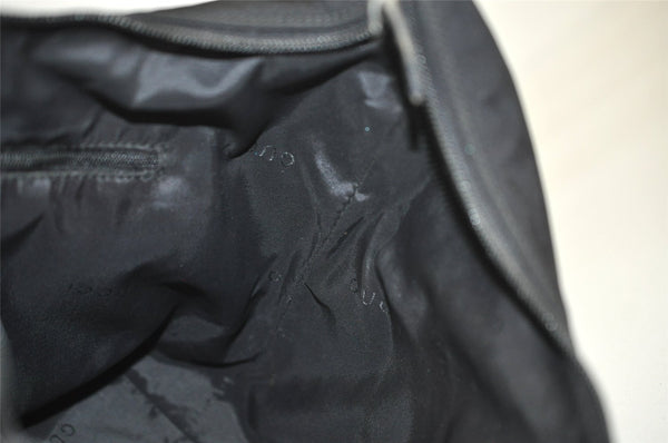 Authentic GUCCI Vintage Shoulder Hand Bag Nylon Leather 0013380 Black  4897K