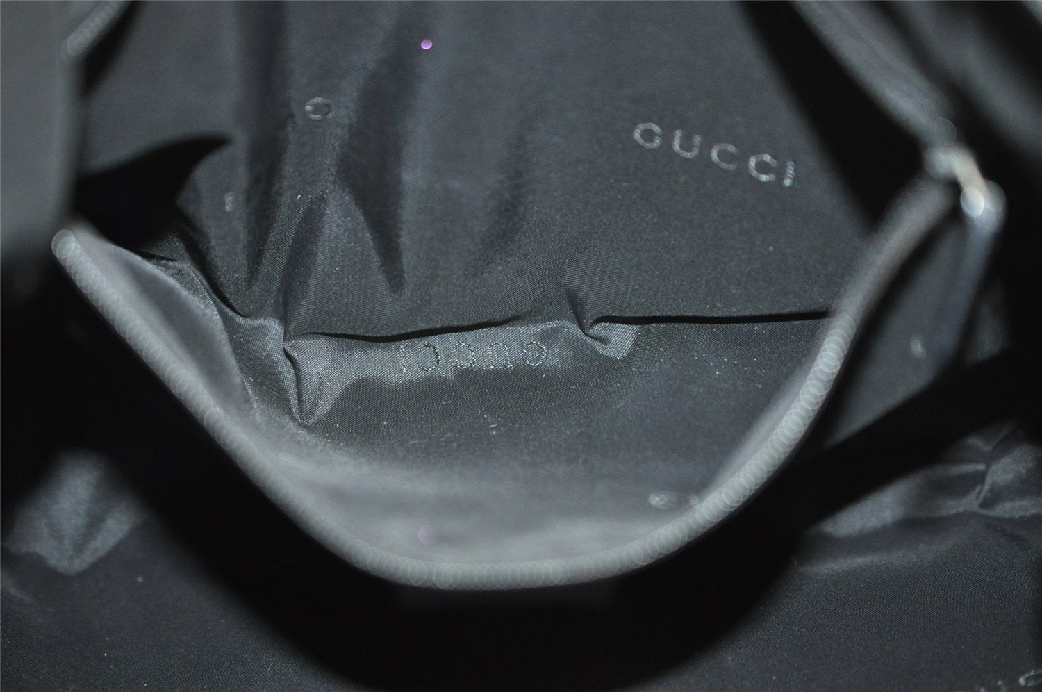 Authentic GUCCI Vintage Shoulder Hand Bag Nylon Leather 0013380 Black  4897K