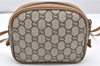 Authentic GUCCI GG Plus Shoulder Cross Body Bag GG PVC Leather Brown Junk 4898K