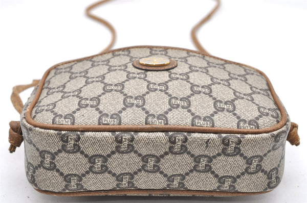 Authentic GUCCI GG Plus Shoulder Cross Body Bag GG PVC Leather Brown Junk 4898K