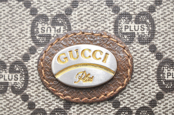 Authentic GUCCI GG Plus Shoulder Cross Body Bag GG PVC Leather Brown Junk 4898K