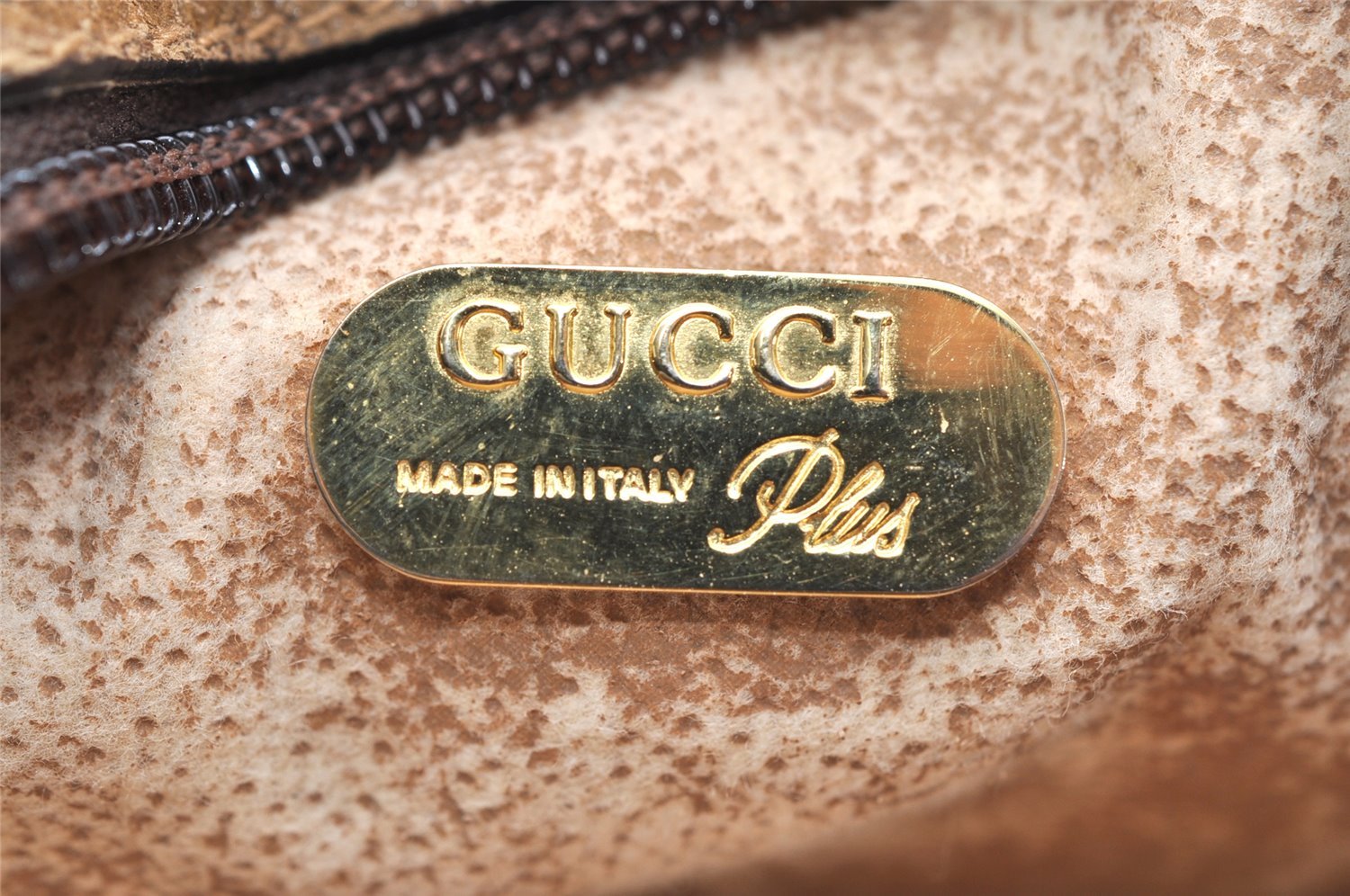 Authentic GUCCI GG Plus Shoulder Cross Body Bag GG PVC Leather Brown Junk 4898K