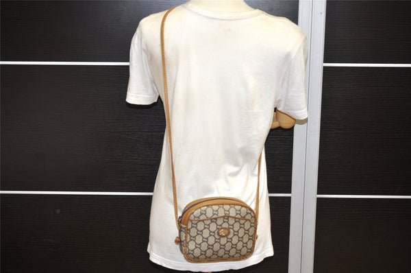 Authentic GUCCI GG Plus Shoulder Cross Body Bag GG PVC Leather Brown Junk 4898K