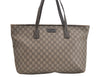 Authentic GUCCI Vintage Shoulder Tote Bag GG PVC Leather 211137 Brown 4899K