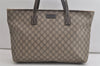 Authentic GUCCI Vintage Shoulder Tote Bag GG PVC Leather 211137 Brown 4899K
