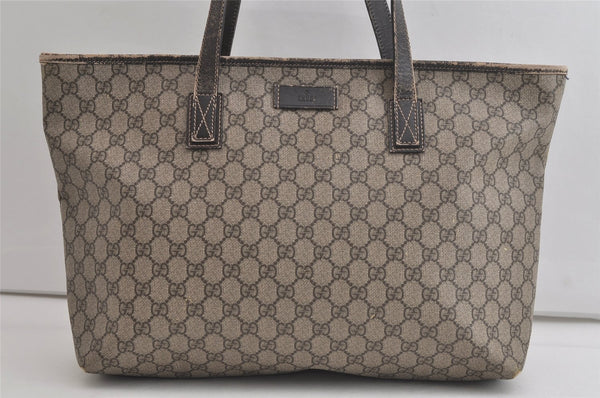 Authentic GUCCI Vintage Shoulder Tote Bag GG PVC Leather 211137 Brown 4899K