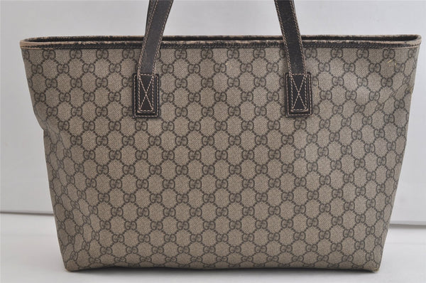 Authentic GUCCI Vintage Shoulder Tote Bag GG PVC Leather 211137 Brown 4899K