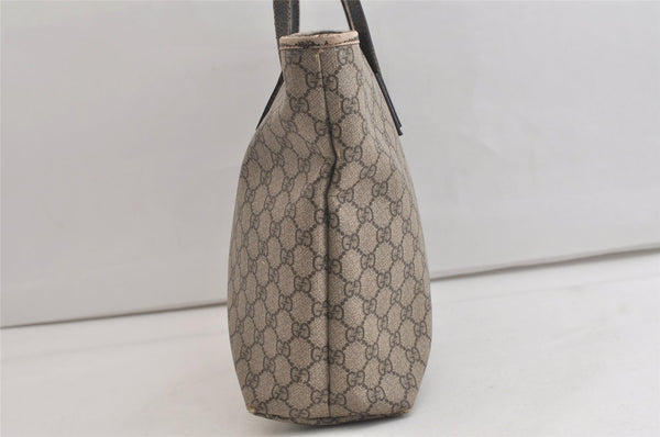 Authentic GUCCI Vintage Shoulder Tote Bag GG PVC Leather 211137 Brown 4899K