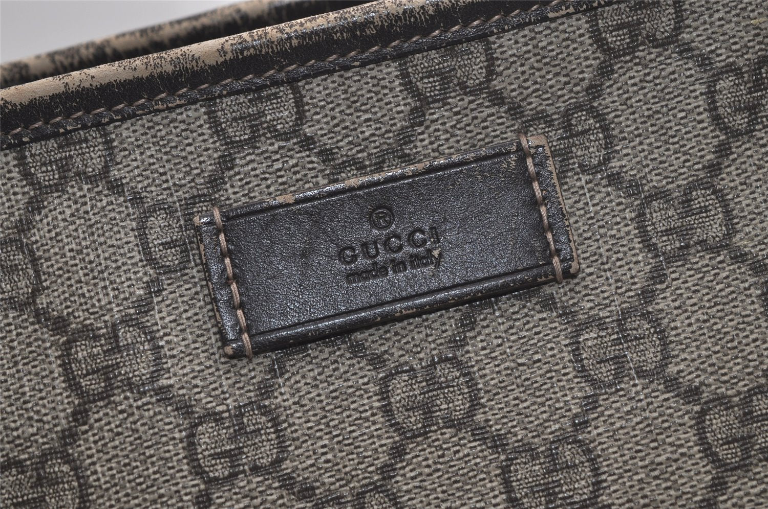 Authentic GUCCI Vintage Shoulder Tote Bag GG PVC Leather 211137 Brown 4899K