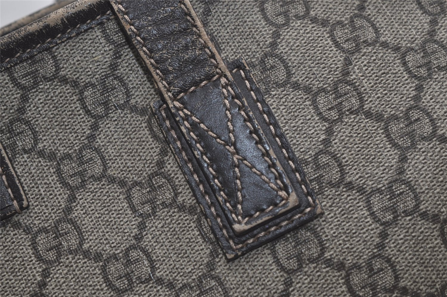 Authentic GUCCI Vintage Shoulder Tote Bag GG PVC Leather 211137 Brown 4899K