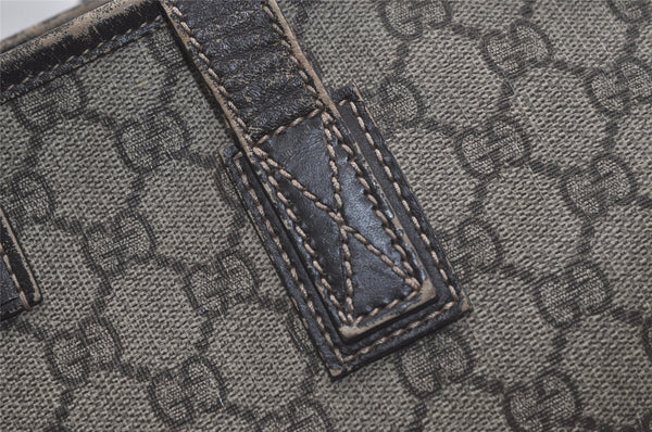 Authentic GUCCI Vintage Shoulder Tote Bag GG PVC Leather 211137 Brown 4899K