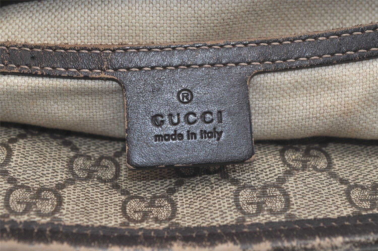 Authentic GUCCI Vintage Shoulder Tote Bag GG PVC Leather 211137 Brown 4899K