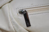 Authentic CHANEL Lamb Skin Vintage Chain Shoulder Tote Bag White CC 4900I