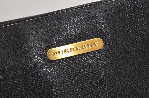 Authentic BURBERRY Vintage Leather Shoulder Hand Bag Purse Black 4901K